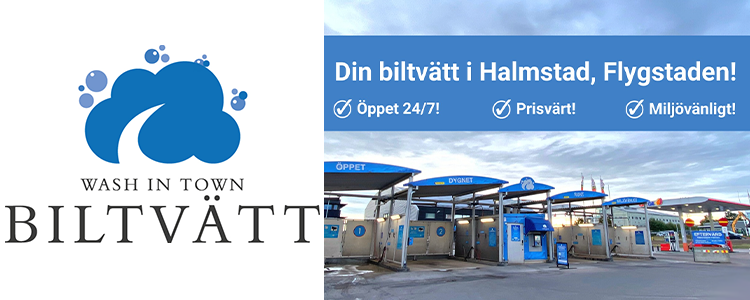 Wash in Town Flygstaden Halmstad - 15 % extra tvättvaluta