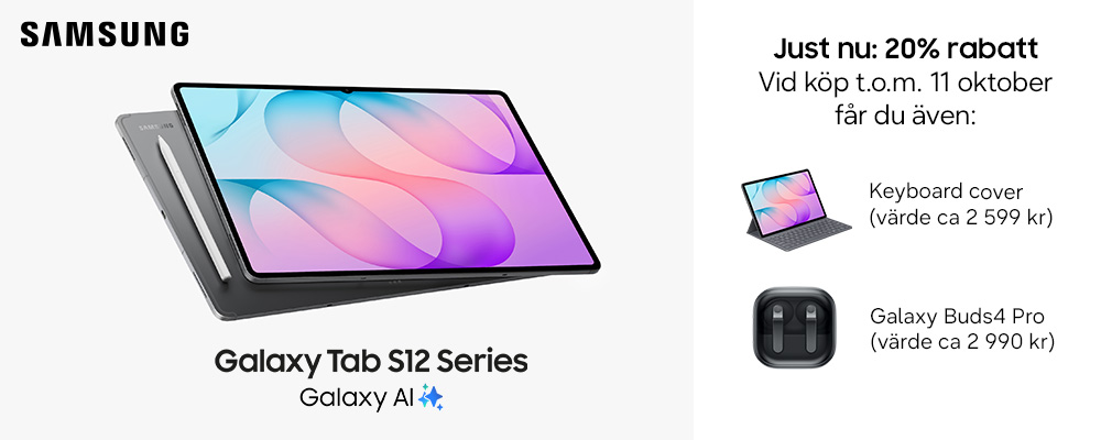 Samsung – 20% rabatt på nya Galaxy Tab S12 Series